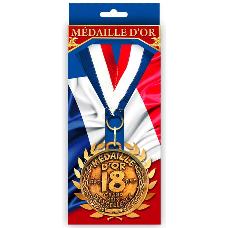Médaille tricolore pour anniversaire 18 ans