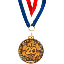 Médaille dorée pour anniversaire 20 ans