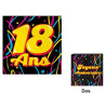 Serviettes pour anniversaire 18 ans colorées Serviettes pour anniversaire 18 ans colorées