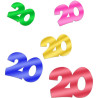 Confettis de table colorés pour table d'anniversaire 20 ans