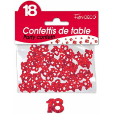 Confettis de table 18 ans anniversaire rouge
