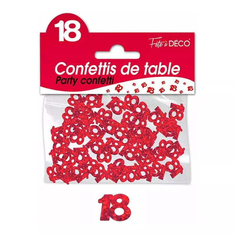 Confettis Anniversaire 18 Ans 20g Argent Rose Or Noir Décoration de