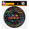 Assiettes joyeux anniversaire colorées en carton Assiettes joyeux anniversaire colorées en carton