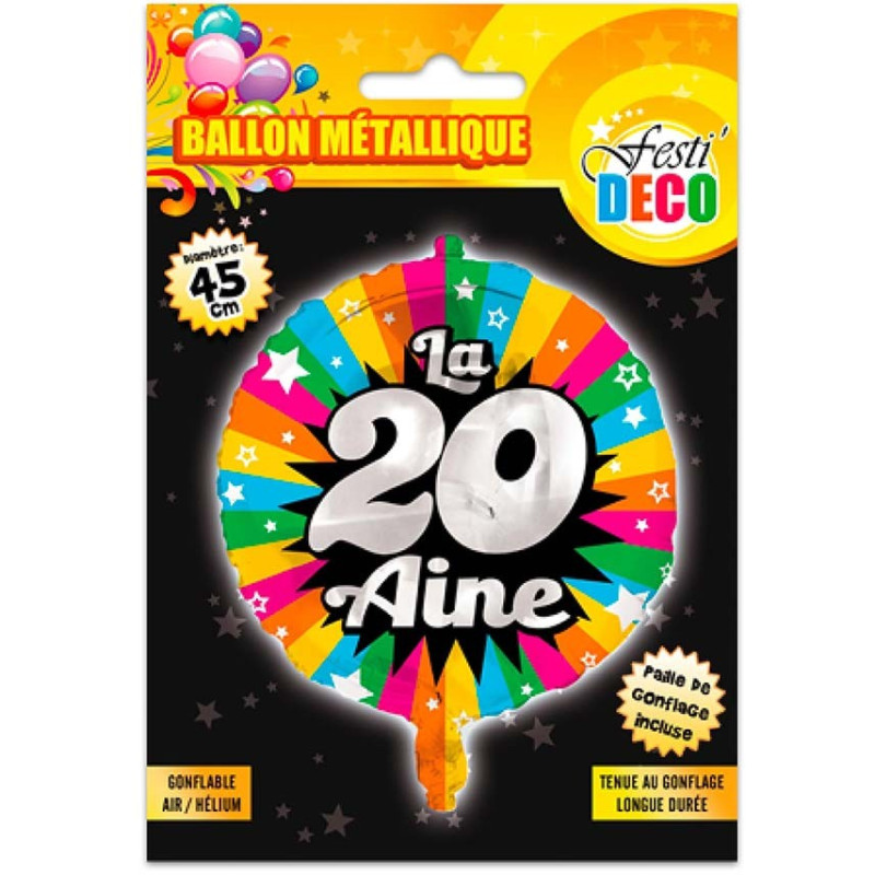 Ballon joyeux anniversaire « 20 ans « - FestiShop