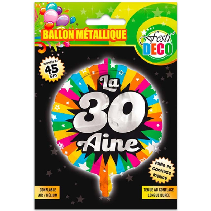 Ballon 30 ans aluminium en Or