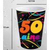 Gobelets d'anniversaire 50 ans en carton géants de 50 cl