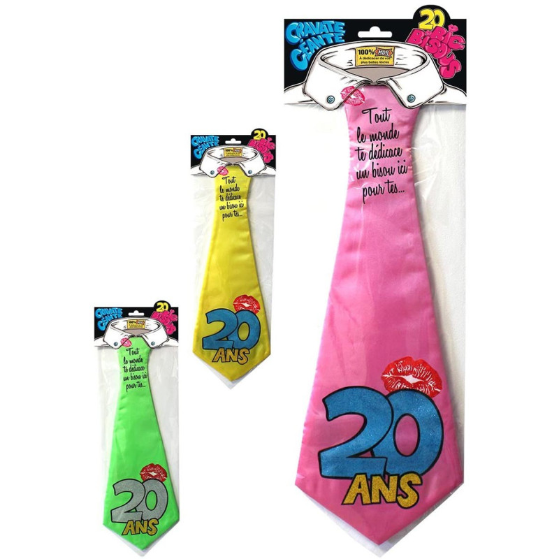 Cravate anniversaire 20 ans humoristique