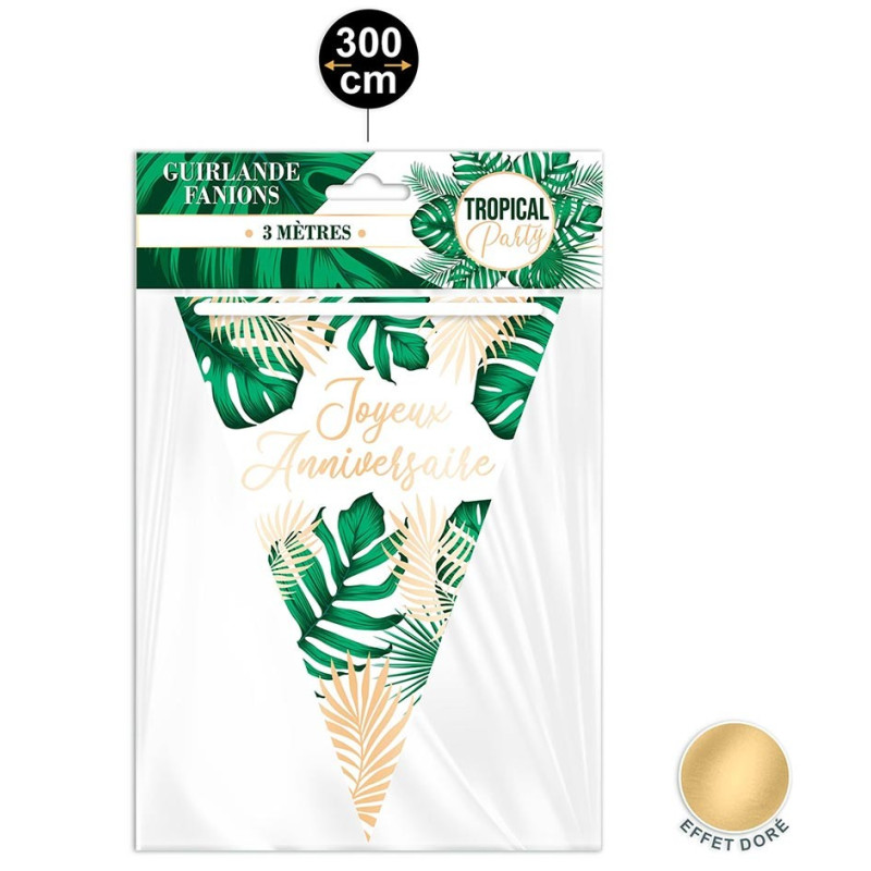 Banderole décorative anniversaire tropical