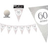 Guirlande décorative pour anniversaire 60 ans couleur argent