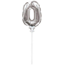 Petit ballon décoratif pour gâteau d'anniversaire en forme de chiffre 0 auto-gonflable