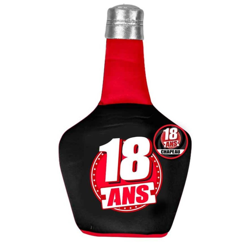 Chapeau d'anniversaire 18 ans en forme de bouteille Chapeau d'anniversaire 18 ans en forme de bouteille