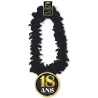 Collier à fleurs anniversaire 18 ans noir et or Collier à fleurs anniversaire 18 ans noir et or