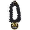 Collier 30 ans à fleurs noires et dorées pour cadeau anniversaire
