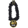 Collier Hawaï pour cadeau d'anniversaire 40 ans noir et or Collier Hawaï pour cadeau d'anniversaire 40 ans noir et or