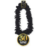 Collier 50 ans pour anniversaire thème noir et or Collier 50 ans pour anniversaire thème noir et or