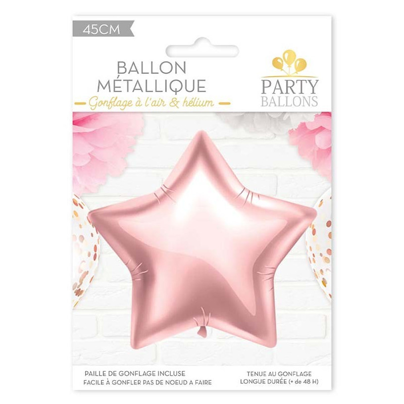 Ballon alu rose gold en forme d'étoile