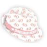 Chapeau 40 ans femme borsalino rose et blanc pour fête d'anniversaire