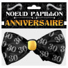 Nœud papillon pour anniversaire 30 ans accessoire chic noir et or