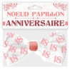Accessoire pour anniversaire 18 ans nœud papillon rose et blanc Accessoire pour anniversaire 18 ans nœud papillon rose et blanc