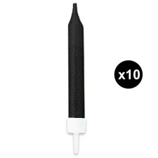 Petites bougies pailletées noires pour anniversaire enfant et adulte