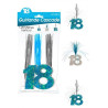 Guirlande cascade 18 ans anniversaire bleu argent
