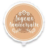 Ballon hélium joyeux anniversaire blanc et kraft