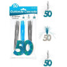 Guirlande bleu/argent 50 ans anniversaire