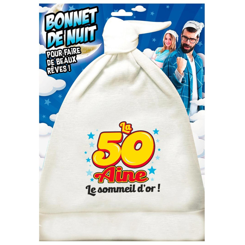 Bonnet de nuit pour anniversaire 50 ans