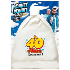 Bonnet de nuit pour cadeau d'anniversaire 40 ans humoristique