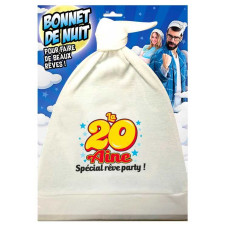 Bonnet de nuit pour anniversaire 20 ans