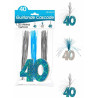 Guirlande cascade 40 ans bleu et argent Guirlande cascade 40 ans bleu et argent