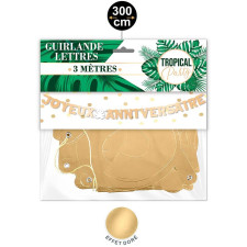 Banderole joyeux anniversaire tropicale de 3 mètres