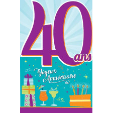 Carte Anniversaire 40 Ans Violette