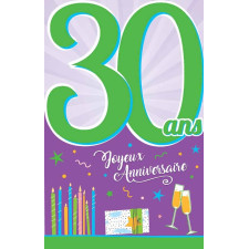 Carte Anniversaire 30 Ans Bleu