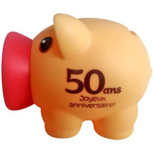 Tirelire cochon 50 ans spéciale anniversaire humoristique