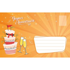 Enveloppe orange pour carte d'anniversaire colorée