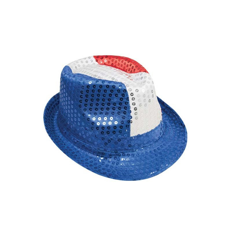 Chapeau de supporter borsalino bleu blanc rouge