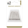 Bougies argentées pour décorer un gâteau d'anniversaire Bougies argentées pour décorer un gâteau d'anniversaire