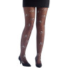 Collants noirs pour Halloween avec têtes de mort