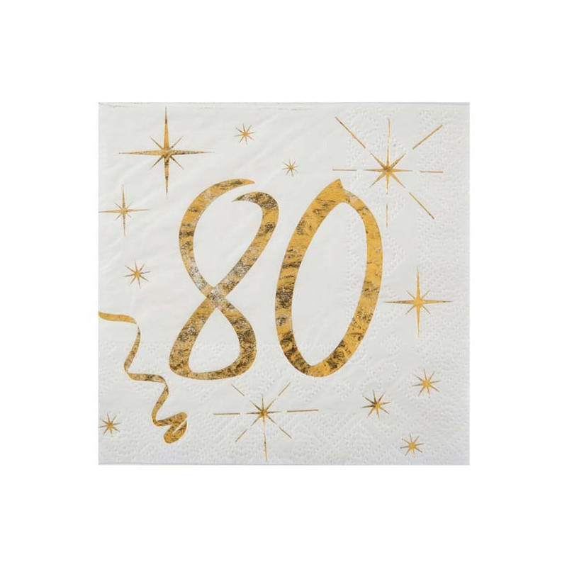Serviettes 80 Ans Anniversaire Or Tralala Fetes Fr