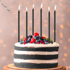 Décoration de gâteau d'anniversaire noir et or