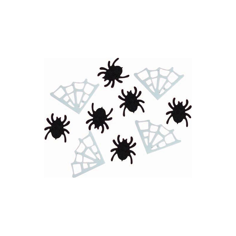 Confettis pour décoration de table Halloween avec araignées et toiles