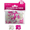 Confettis de table anniversaire 18 ans rose et argent