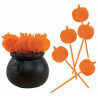 Chaudron avec pics citrouilles pour table sur le thème d'Halloween Chaudron avec pics citrouilles pour table sur le thème d'Halloween