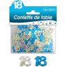Confettis de table 18 ans bleu et argent
