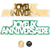 Confettis joyeux anniversaire thème jungle tropicale chic pour décorer une table
