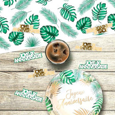 Jolie décoration de table sur le thème tropical chic Jolie décoration de table sur le thème tropical chic