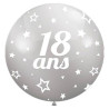 Ballon 18 ans géant couleur argent Ballon 18 ans géant couleur argent