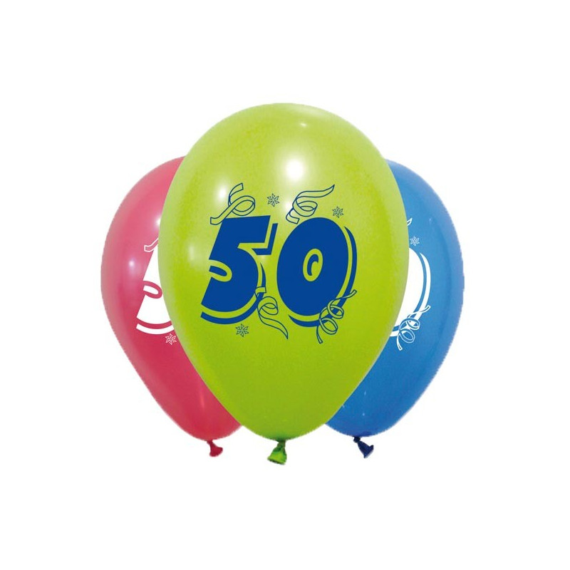 Ballons en latex pour anniversaire 50 ans