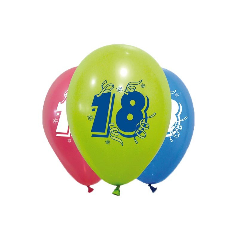 Ballons 18 ans Anniversaire air et hélium
